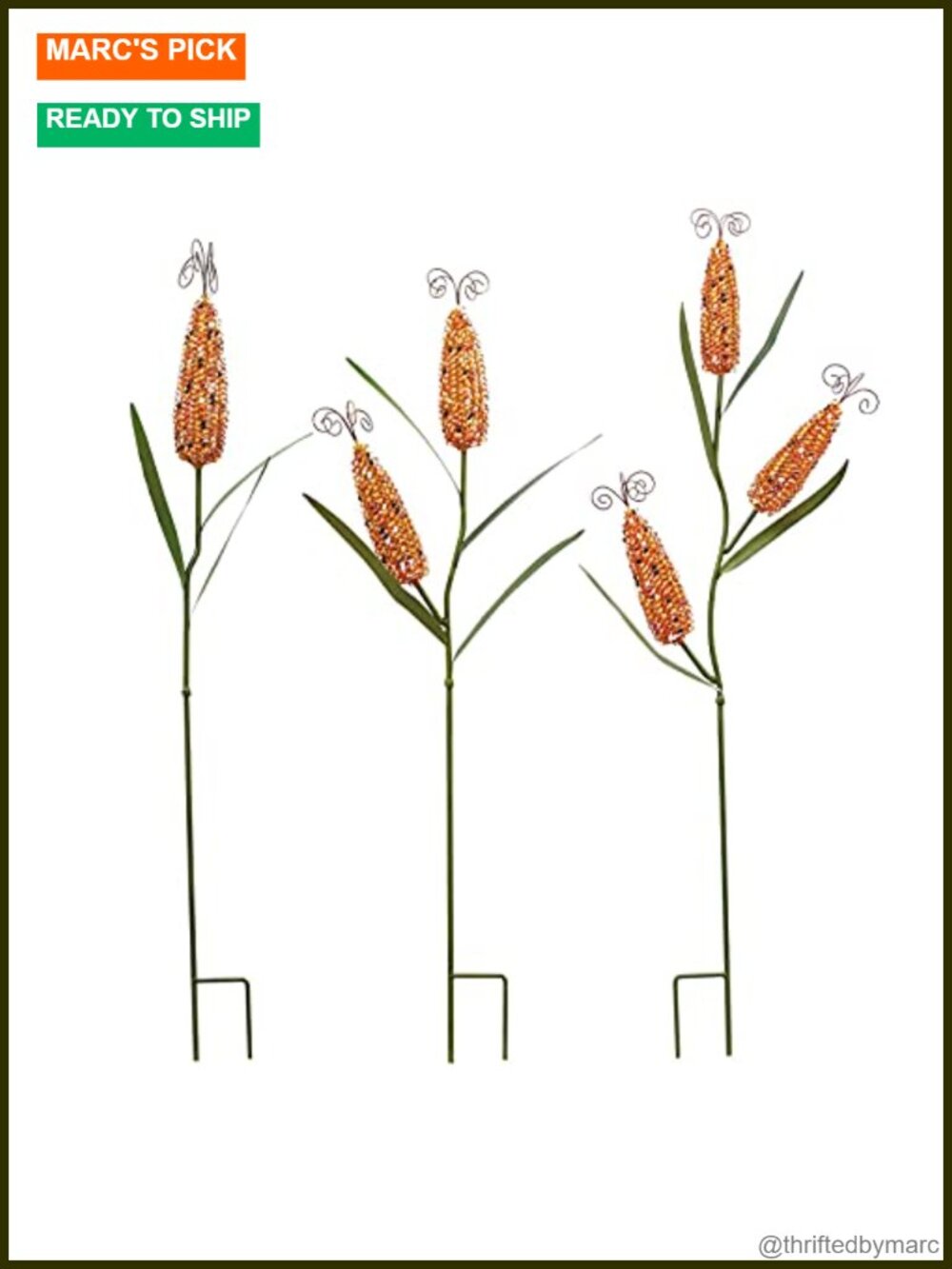 Metal Corn Garden Stake Decorative Fall Yard Stake for Outdoor